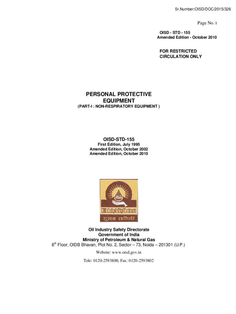 Fillable Online Home Oil Industry Safety Directorate (OISD) Fax Email