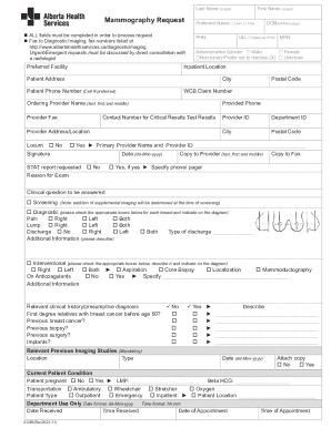 Fillable Online Mammography Request Form. Mammography Request Fax Email ...