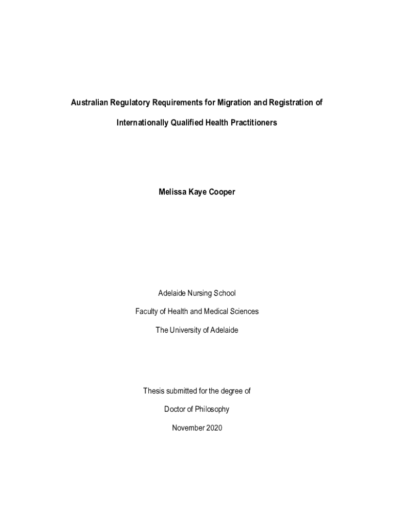 Fillable Online digital library adelaide edu Medical Board of Australia