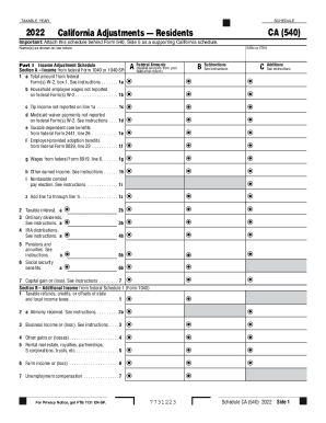 California Schedule CA