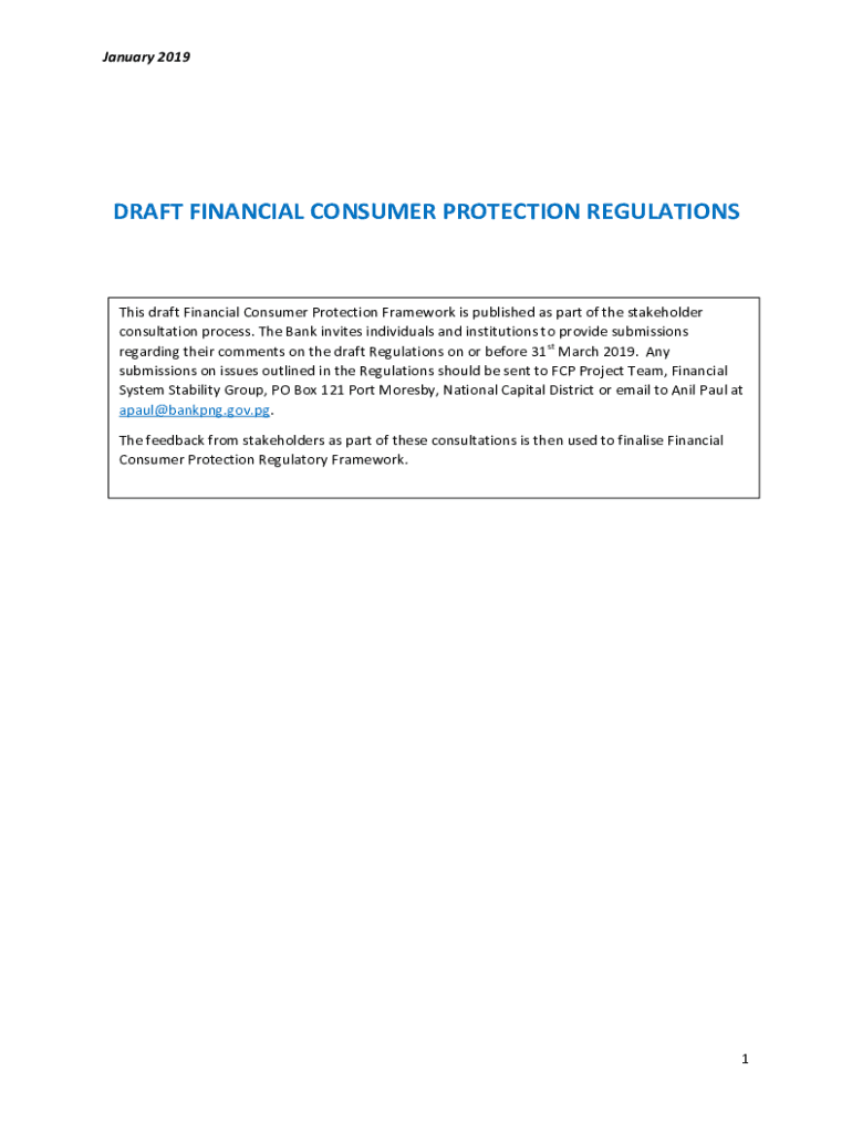 Fillable Online Financial Consumer Protection Framework and amendments
