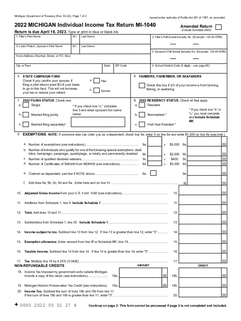 michigan form 5092 Preview on Page 1