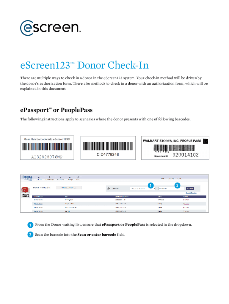 Fillable Online The eScreen123 Software Runs the eScreen System Drugs AbuseEmployee Drug