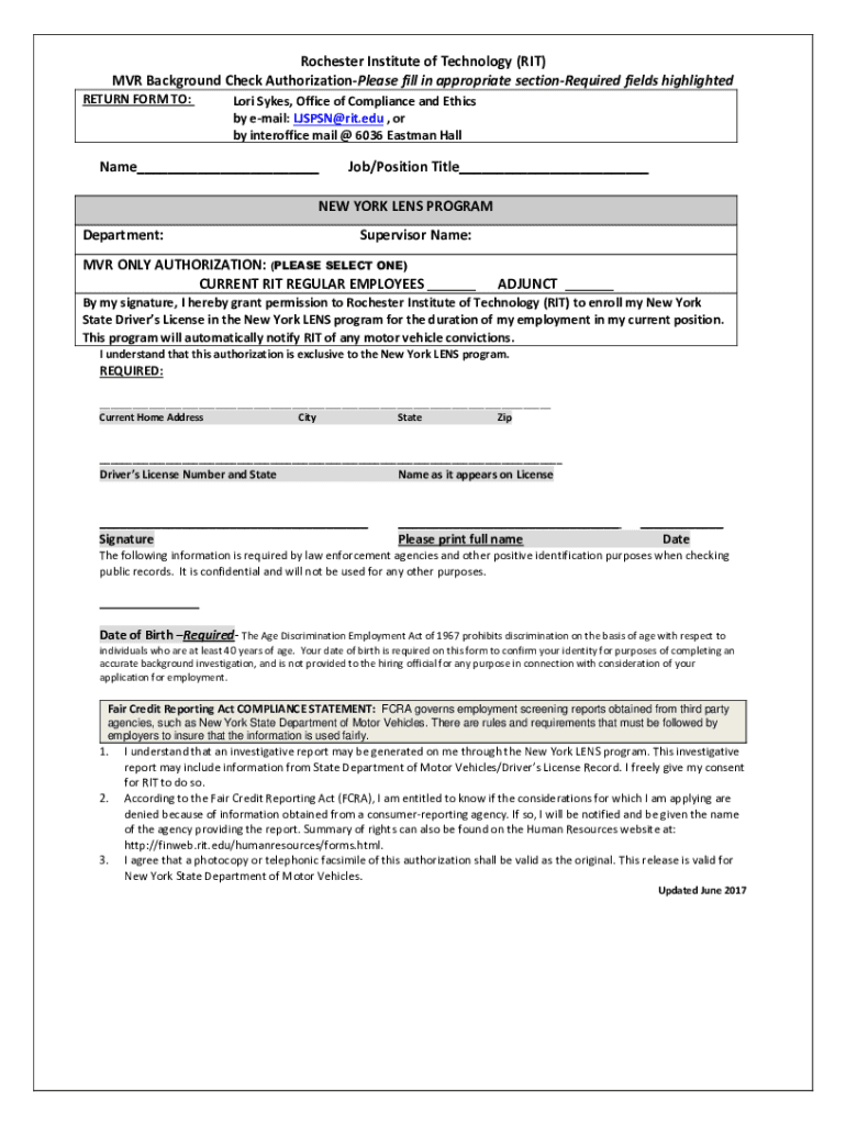  Institute Of  Technology (Rit) Mvr Background Check ...: Fill out & sign online | DocHub