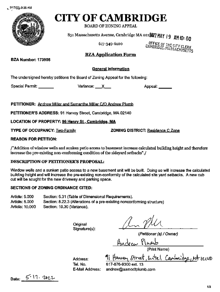 Fillable Online Board of Zoning Appeal Agenda City the City of