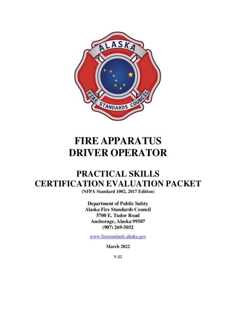 Fillable Online dps alaska Pump Operator Skill Sheets - Alaska ...