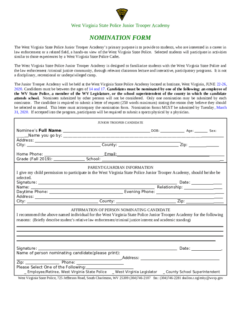 Local student attends Junior State Trooper Academy WVNews Doc