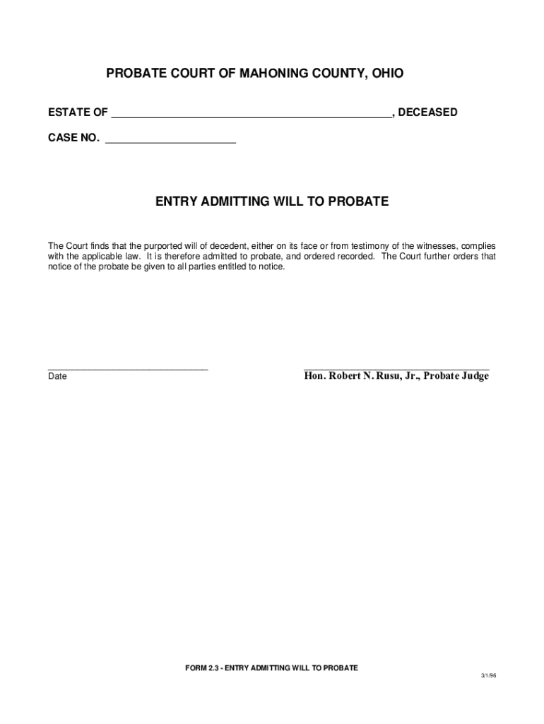 Fillable Online Ohio Probate Claims Statutes of Limitations Summary