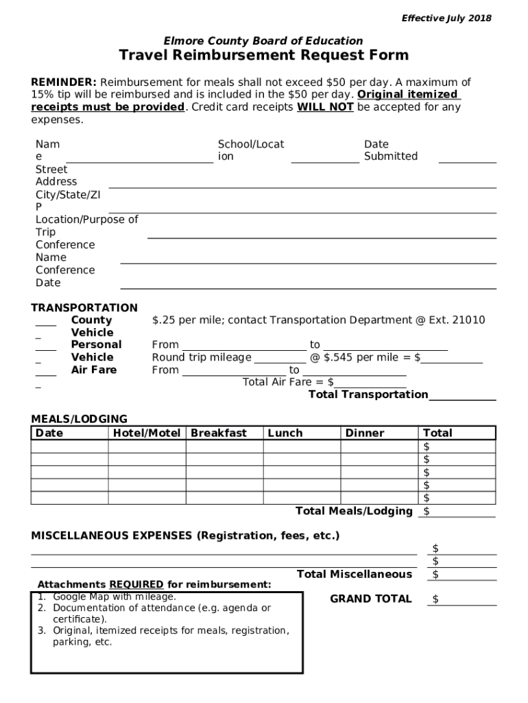 Travel Reimbursement Request Connect Suite Doc Template pdfFiller