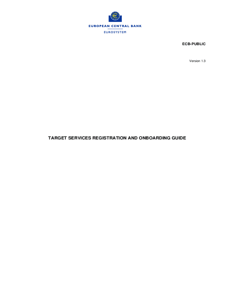 Fillable Online TARGET SERVICES REGISTRATION AND ONBOARDING GUIDE Fax