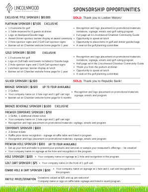 Golf Outing - Sponsorship form 5.22.19