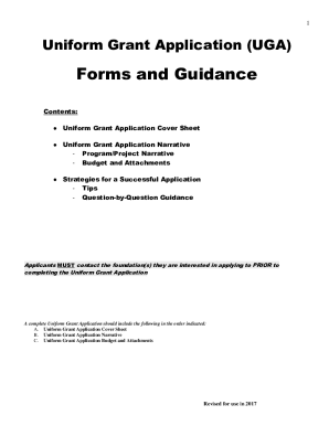 Fillable Online Uniform Grant Application (UGA) Forms Fax Email Print ...