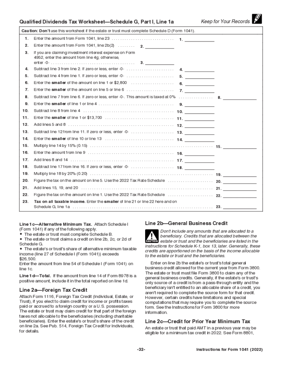 Form 1041 Instructions 2018
