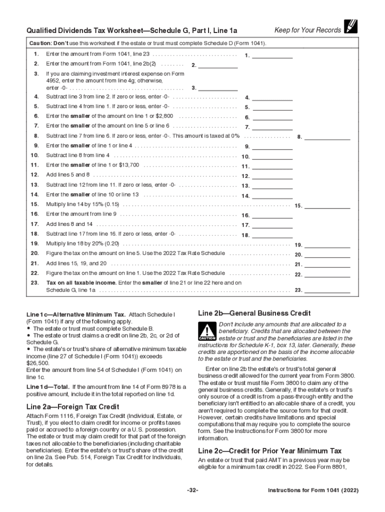 form 1041 Preview on Page 1