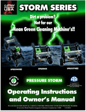 LIFAN Power USA Pressure Storm Series Operating ...