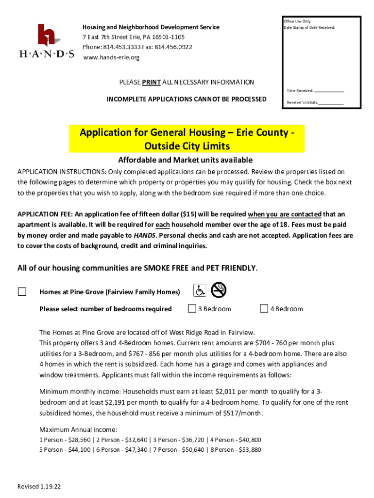 Fillable Online Application for Housing Opportunities for persons