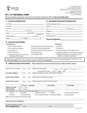 Fillable Online PET / CT Referral Form. Nuclear Medicine Fax Email ...