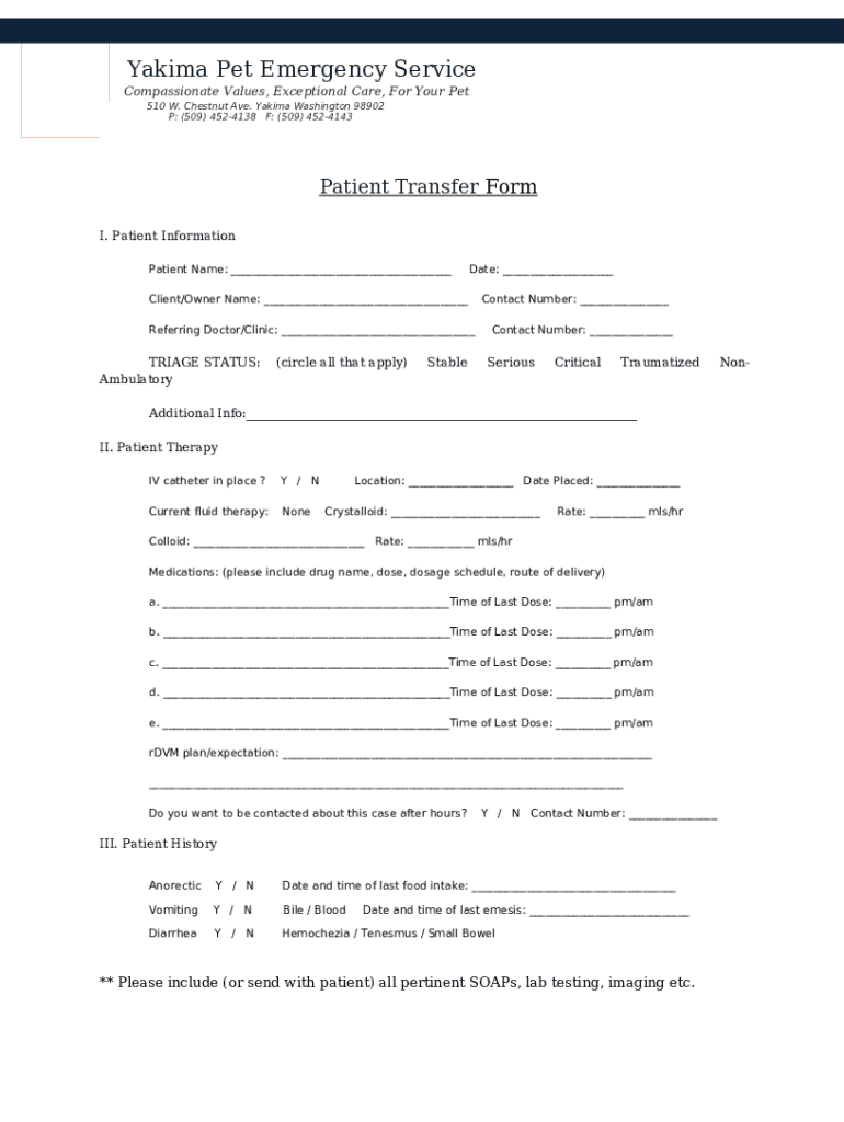 Patient Transfer Minnesota Hospital Association Doc Template pdfFiller