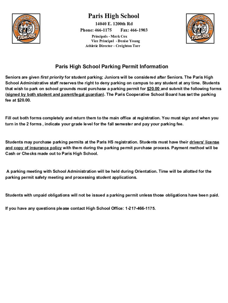 Fillable Online Parking Pass Form.pdf Fax Email Print pdfFiller