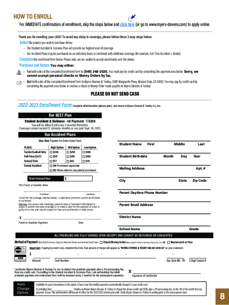 Fillable Online Student Accident Insurance Owen Sound District