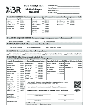 2022-2023 11th Grade Request Form