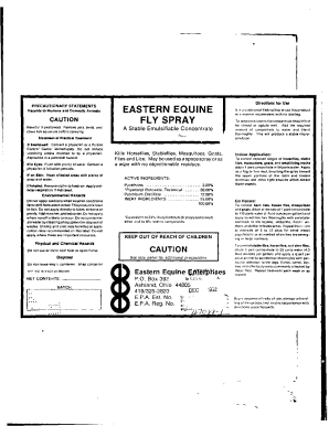 U.S. EPA, Pesticide Product Label, EASTERN EQUINE FLY SPRAY ...