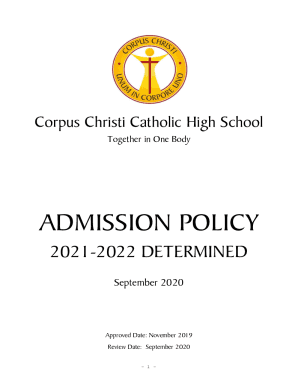 Fillable Online Admissions/ Application - Corpus Christi School Fax ...