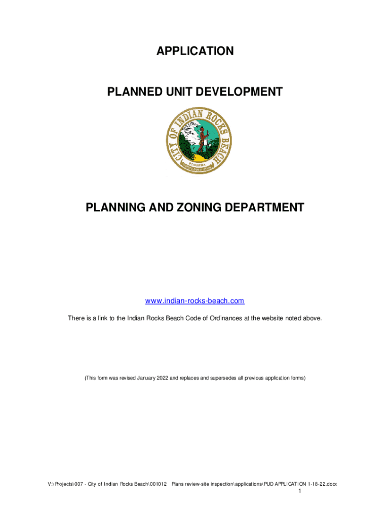 Fillable Online application planned unit development planning and