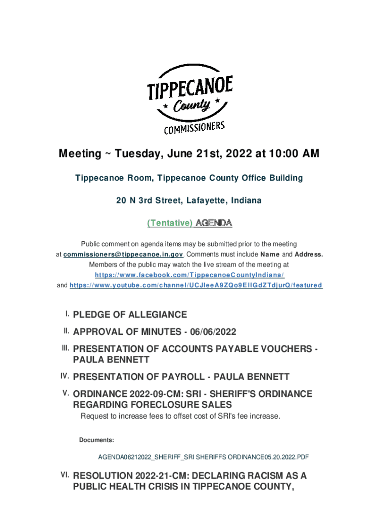 Fillable Online Unified Zoning Ordinance of Tippecanoe County Indiana