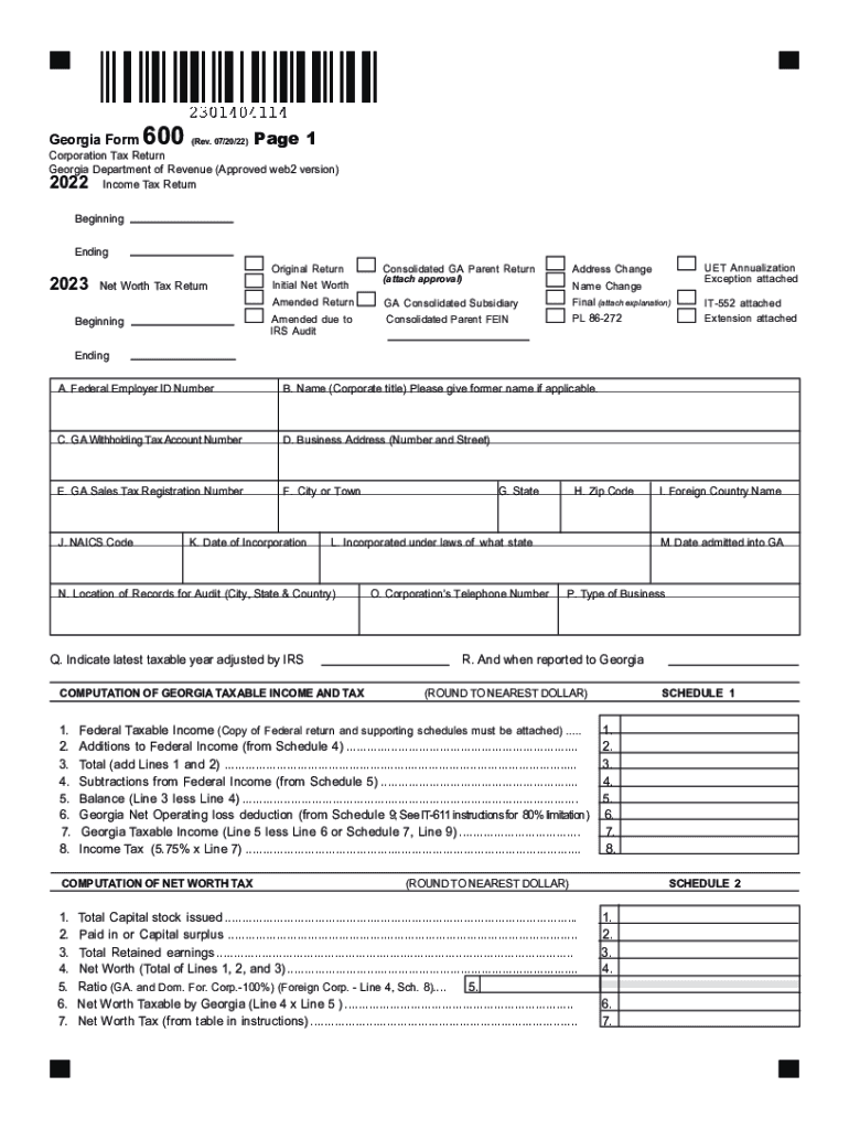 Corporation Tax Return Preview on Page 1