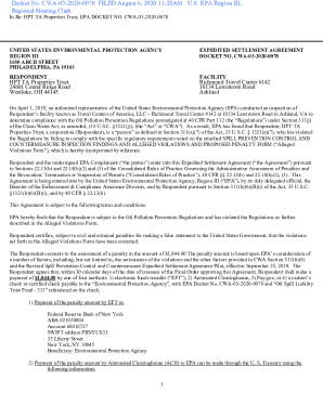 Fillable Online yosemite epa Travel Centers ESA Certificate of Service ...
