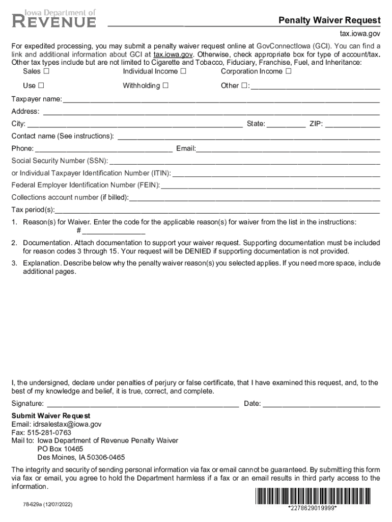 iowa penalty waiver request Preview on Page 1