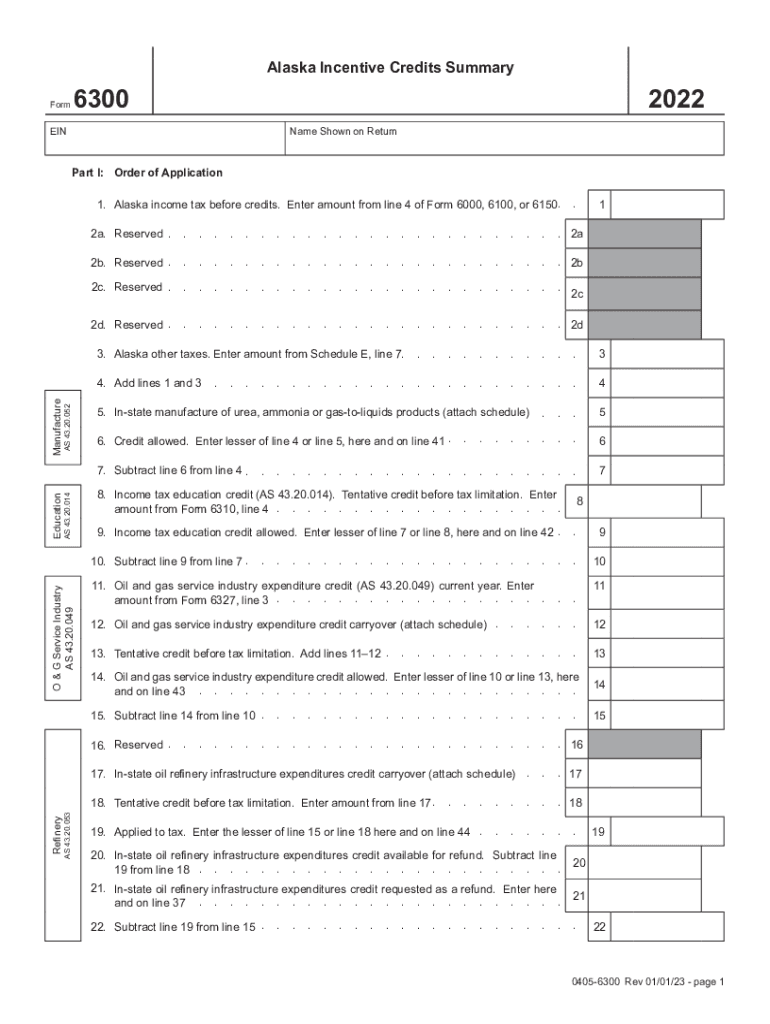 AK DoR 6300 Form Preview on Page 1