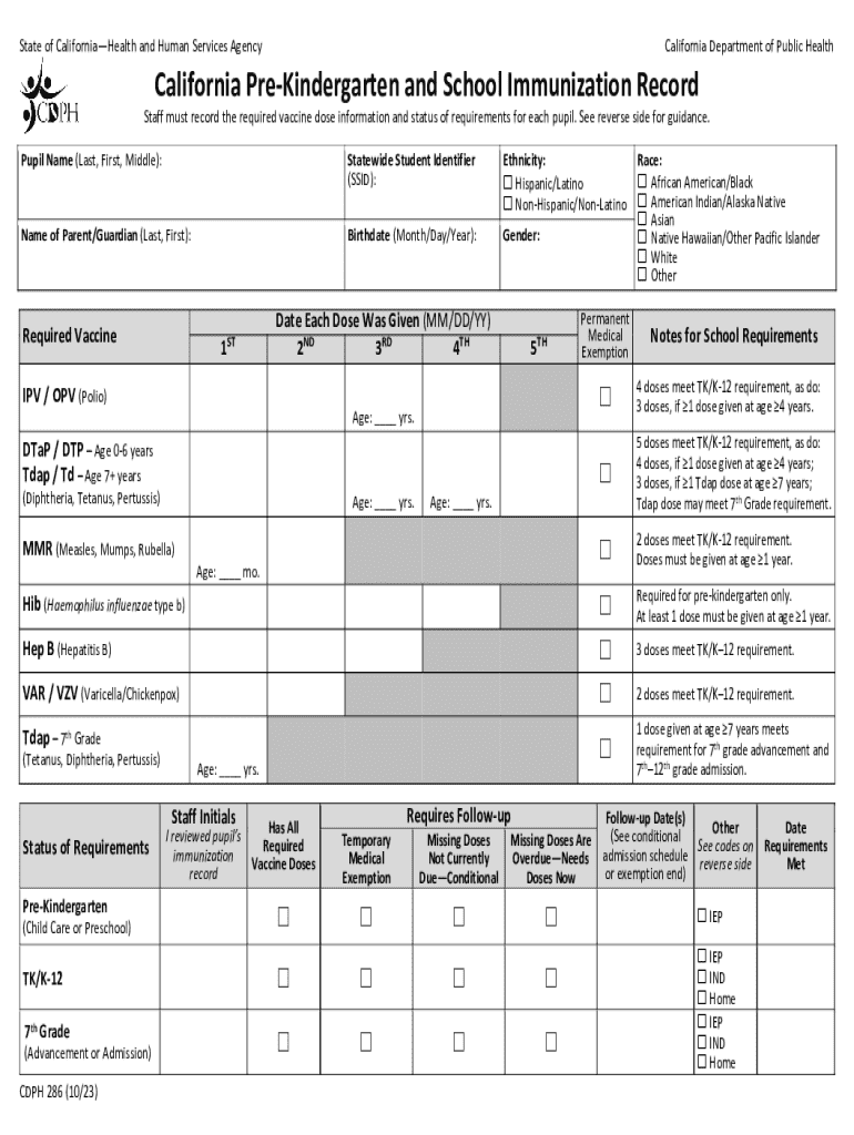 cdph 286 1 14 form Preview on Page 1