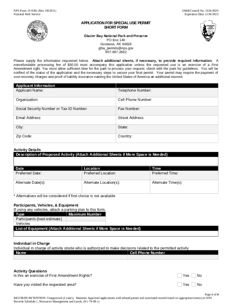 Fort Pulaski's Application for Special Use Permit Doc Template pdfFiller