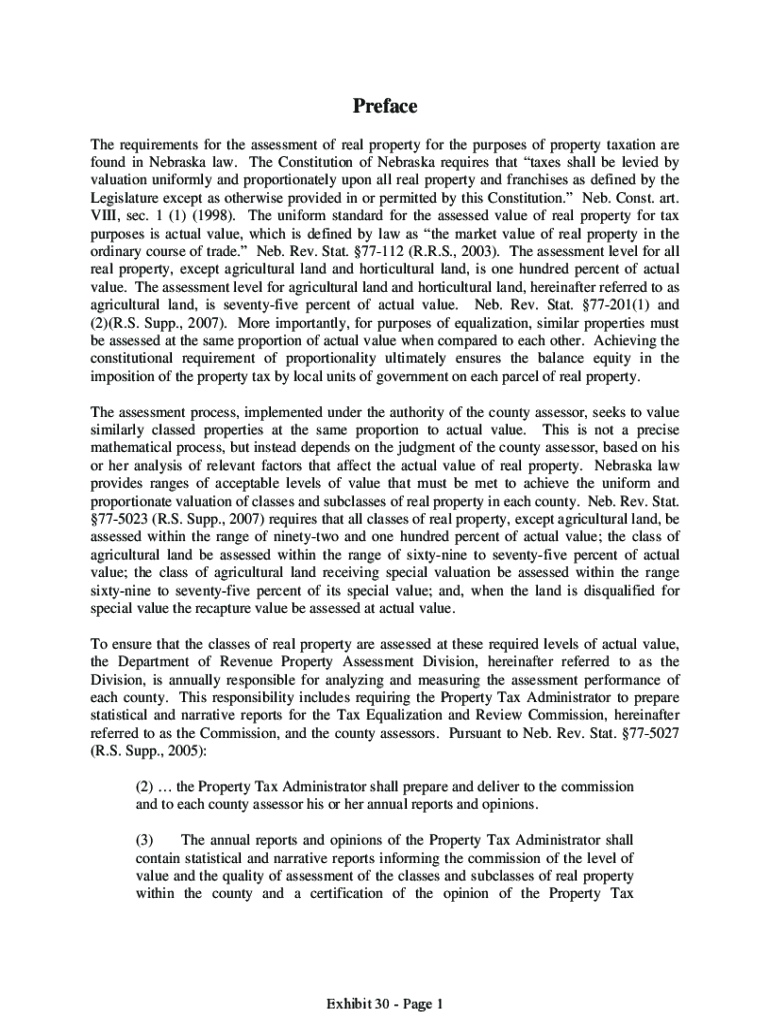 Fillable Online terc nebraska Real Property Nebraska Department of Revenue Fax Email Print