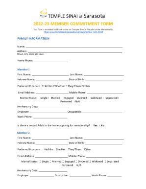 Sinai Men's Club Membership - Form