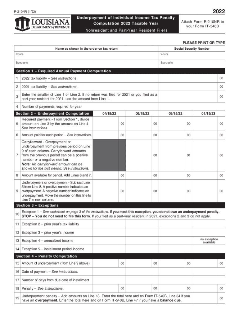 form 2210 Preview on Page 1.