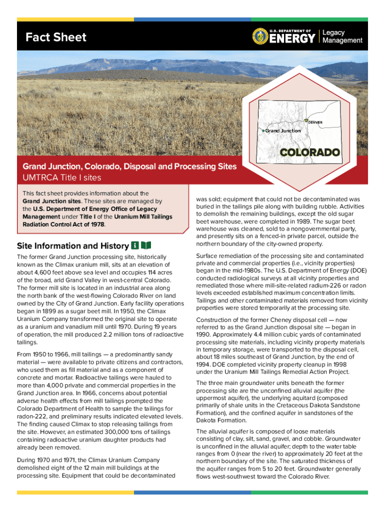 Fillable Online Grand Junction, Colorado, Disposal Department of