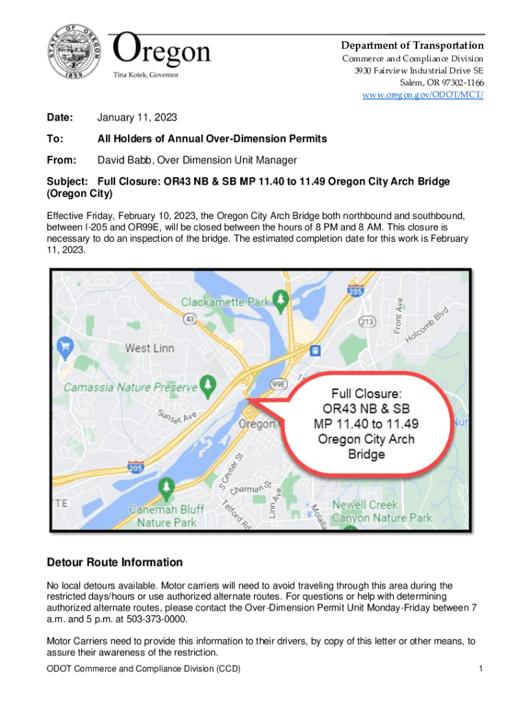 Fillable Online Oregon Department of Transportation : Registration ...
