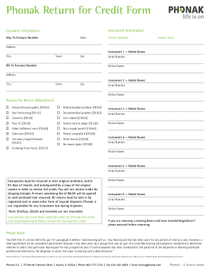 Fillable Online Get Phonak Return For Credit Form - US Legal Forms Fax ...