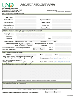 Fillable Online PROJECT REQUEST FORM Fax Email Print - pdfFiller