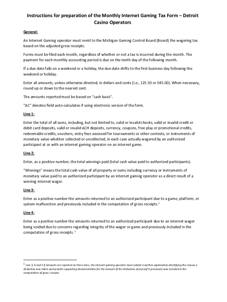 Fillable Online Instructions for preparation of the Monthly