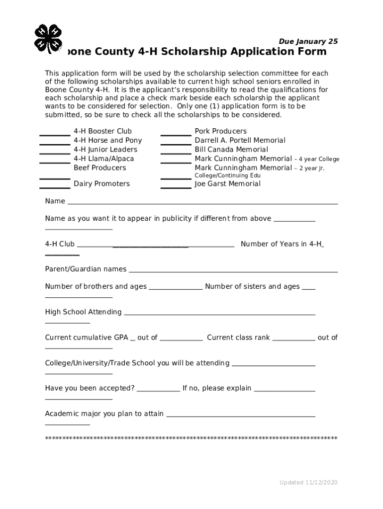 4H Scholarship Ination (County and State) extension purdue Doc
