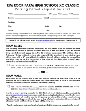 Printable Paper Cross Country Form
