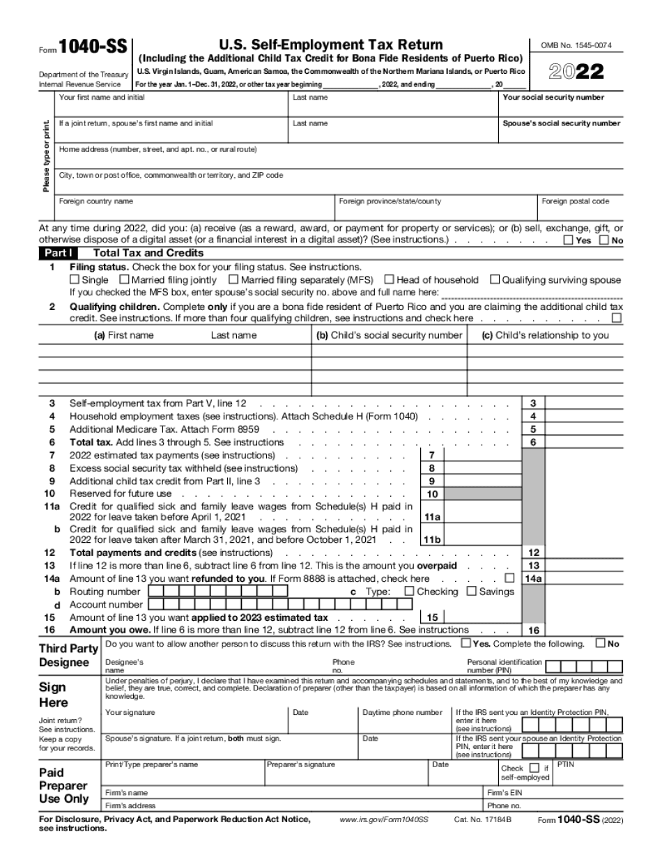 Write On Form 1040-SS