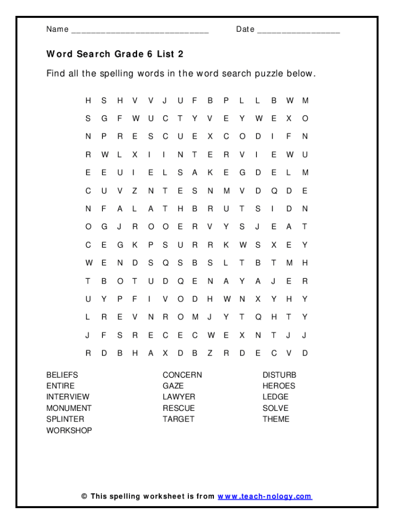 Fillable Online 6th Grade Spelling Worksheets PDF Essential Skills Fillable Online 6th Grade Spelling Worksheets PDF Essential Skills