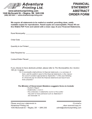 Fillable Online FINANCIAL STATEMENT ABSTRACT ORDER FORM Fax Email Print ...