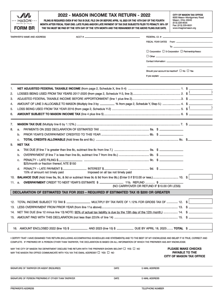 Ohio ir mason tax Fill out & sign online DocHub