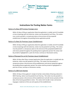 New York State Liquor Authority Renewal Notice